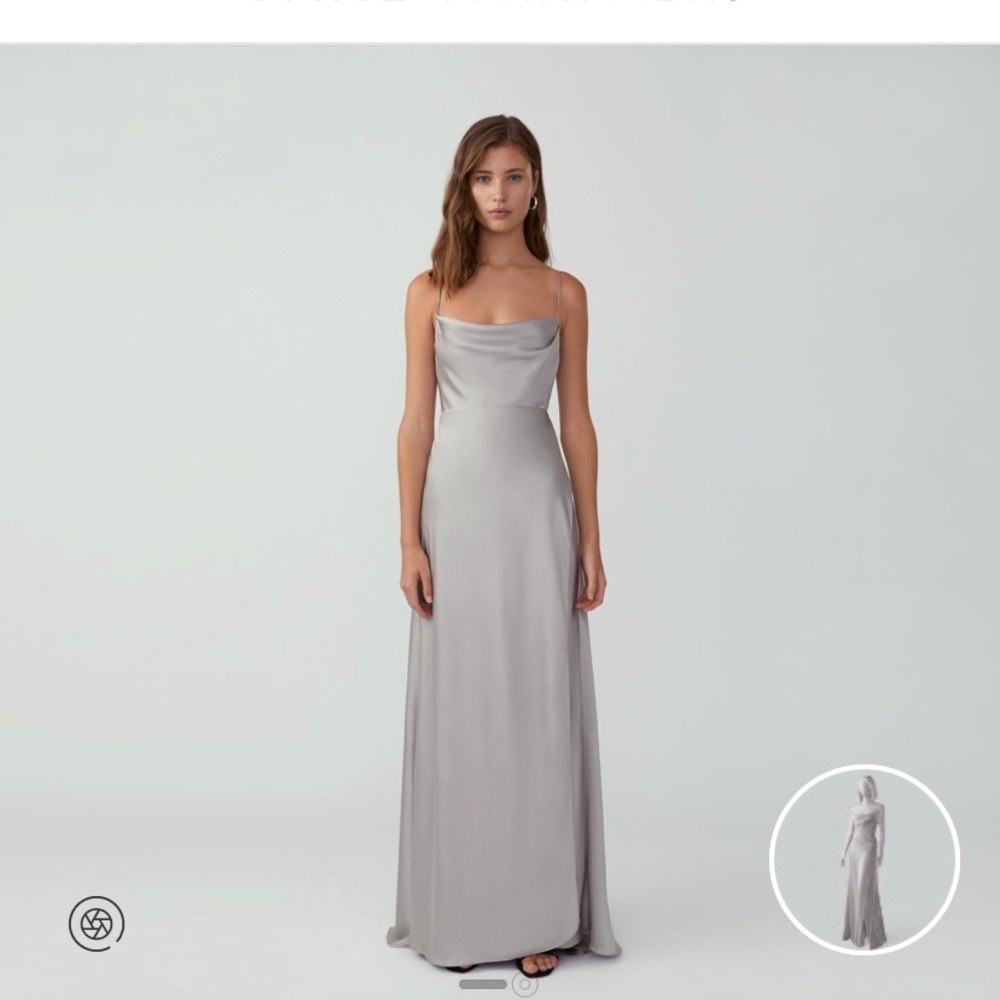 Fame and partners Gray/Silver satin dress